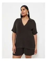 [Commonry] Maya Cardigans Top in Bitter Chocolate