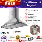 BBQ Range Hood Kitchen Canopy Commercial Rangehood Stainless Steel 1200mm Silver