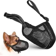 Generic Dog Muzzle Soft Muzzle for Small Dogs Soft Mesh Dog Mouth Cover for Dogs Muzzle for Dog Pet Mesh Mouth Cover Muzzle Mesh Adjustable Basket Muzzle Dog Mouth Harness Net Black