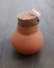 India Clay spice or potion storage container with top