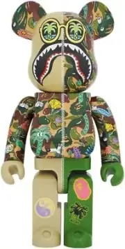 BE@RBRICK 1000% Steven Harrington BAPE SHARK Green Bearbrick A BATHING APE