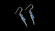 Lightning Bolt Earrings, 925 Sterling Silver, Thunder Earrings, Storm Dangle...