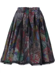 [COMME des GARCONS] Nylon Sheer Paper Print Skirt