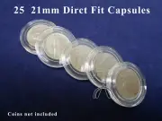 25 Direct Fit Airtite Coin Capsules | US Nickels Liberty Buffalo Jefferson 21mm