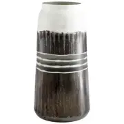 Vase CYAN DESIGN BORNEO Black White Hand-Blown Glass