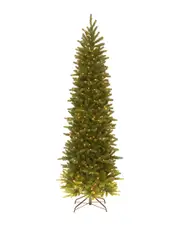 National Tree Company 6.5' Feel Real Grande Fir Pencil Slim Tree with 250 Clear Lights