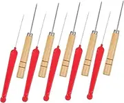 STOBOK 10pcs Crochet Needle Beading Kit Ergonomic Handle Awl & Portable Threading Needles for DIY Jewelry Making Single Head Bead Tools for Crafting