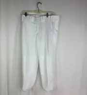 NWT Mizuno Women's White Elastic Bottom Belted Softball Pants - Size X-Large