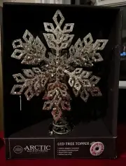 Christmas Tree Topped Gold Glitter Snowflake LED Projector