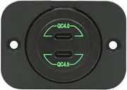 Switch Boss Dual Type-C USB Charger Round - Green LED