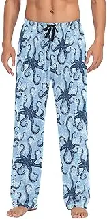 [AIXIWAWA] Blue Octopuses Mens Pajama Pants Cozy Sleepwear Lounge PJ Bottoms with Pocket Drawstring S