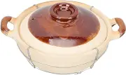 iplusmile Casserole Pot Lid Double Handle Heat-resistant Casserole Rice Noodle Pot Cookware Home Cooking Comfortable to Hold