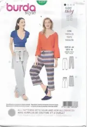 B55 BURDA 6333: PANTS SIZE 8-18 SEWING PATTERN