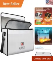 XL Fireproof Document Bag with Thermal Insulation - Secure, Waterproof Safety