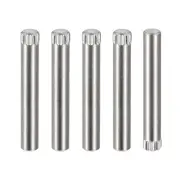 5x35mm 304 Stainless Steel Dowel Pins, 5Pcs Knurled Head Flat End Dowel Pin