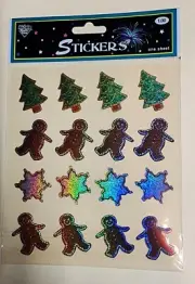 Christmas Stickers Brand New Package Unopened Gingerbread man tree scrapbook sno