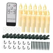 Flickering Flameless Window Candle LED Christmas Tree Candle 12 PCS,Ivory