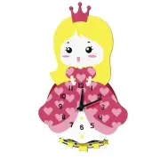 PRINCESS PENDULUM WALL CLOCK Multi Coloured Kids Wall Clock Child