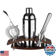 Mixology Bartender Kit Cocktail Shaker Set: 9-Piece, Bar Tools with Rotating