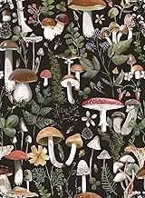 Adhesive Shelf Liner,Boho Mushroom Contact Paper for Cabinets,Vinyl Film Decorative Drawer Liner for Bedroom Dresser Sticker 17.3 inch x 118 inch (Boho Mushroom, 17.3 inch x 118 inch)