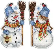 Snowman Plastic Canvas - Counted Cross-Stitch kit on The Plastic Canvas with 1 Double Sided Item. MP Studia SR-318