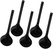 BESTOYARD 5pcs Japanese Style Handle Soup Spoons Turtle Shell Texture Hot Pot Serving Utensils for Home Restaurant and Catering Easy to Clean and Comfortable Grip