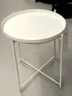IKEA GLADOM Side Table w/Removable Tray Top, White Steel, 17 1/2 x 20 5/8" - NEW