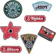 Cinereplicas Stranger Things - Set of 7 Stranger Things Patches - Official Licence, Assorted Colours, Mittel