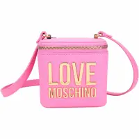 在飛比找Yahoo奇摩購物中心優惠-LOVE MOSCHINO 迷你款 金屬字母LOGO皮革肩背