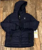 Spyder youth size medium (10/12) full zip hooded puffer jacket NEW with tags
