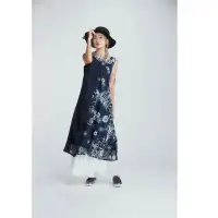 在飛比找環球Online優惠-【gd shop】深藍色花樣點綴洋裝
