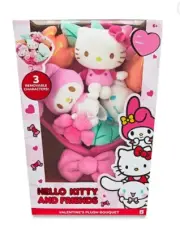 NEW Hello Kitty And Friends Valentines Plush Bouquet 3 Removable Characters 2025