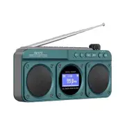 Small Digital FM Radio Bluetooth Speaker, Handheld Rechargeable Radio Wireless Speaker, LCD Display, Double Speakers