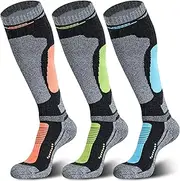 [Muezna] Merino Wool Ski Socks, Men Women Knee High Performance Thermal Socks for Winter, Snow, Snowboarding, Outdoor Sports, Hunting