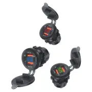 USB Power Outlet Double QC3.0+Double PD Type-C Outlet with Voltmeter for Car