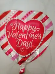 Valentine's Day Dots & Stripes Heart Shape 18" Foil Balloon (Non-Packaged)