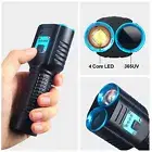 365nm UV Light Blacklight XHP70 LED Flashlight Violet Inspect Lamp USB Charging