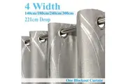 1 X Panel Eyelet 140-300cm (W)/ 221cm (D) Blackout curtain Wave Grey