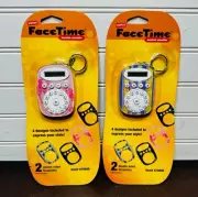 2 NEW Staples FaceTime Keychain Calculator w/ 2 double sided faceplates