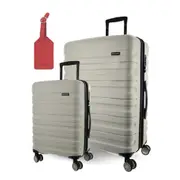 2 PiecePierre Cardin Hard Shell LARGE and CABIN Set Luggage Tag - Snow