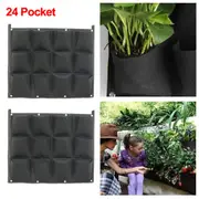 Fin Garden Grow Bag Pockets Vertical Planter Wall Gardening Flower Hanging Felt Bag