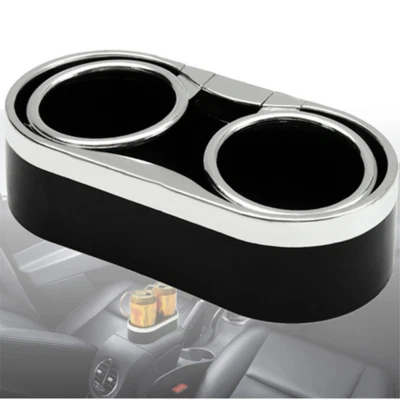 Black Center Console Cup Drink Holder Dual Hole W/Top Rings Organizer For Car (for: Honda Civic)