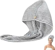 WQEDVN Microfibre Hair Towel Wrap, Microfiber Towel for Hair, For Women Girl Wet Long Thick Hair(Stripe)