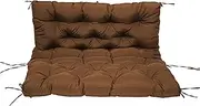 Waterproof Sun Lounger Cushions for 2 3 Seater Swing Seat Outdoor Patio Furniture Pads with Backrest Soft Wooden Mat 100 * 100 * 10cm Brown