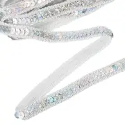 11 Yard Sequins Trim Ribbon 0.5 Inch Sequin Gimp Braid Trim, Laser Silver