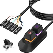 MEIRIYFA 2M Black Desktop Computer External Power Switch with ON Off Reset Switch for Computer Motherboard