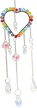 MOTHNUR Colorful Heart Shaped Crystal Sun Catcher for Window Decoration Vibrant Pendant with Soothing Wind Chime Feature for Creating Cozy Atmosphere and Capturing Sunlight Rainbows