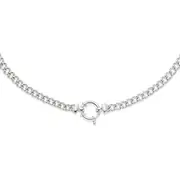 Sterling Silver 45cm Bolt Ring Necklace
