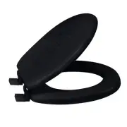 Extra Soft Standard Round Toilet Seat | Decorative Vinyl Lid | Adjustable Qui