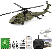 CKYSCHN UH60L Remote Control Helicopter, WLtoys K170 Brushless 4CH RC Helicopters 6-Axis Gyroscope, 2.4Ghz RC Helicopter Military Aircraft with 3 Batteries
